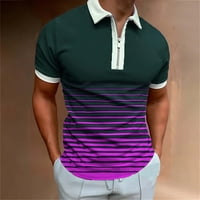 Eczipvz T majice za muškarce Mens stripe polo majice kratki rukav Golf polo tenis na otvorenom Ležerne