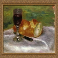 Čaša vina veliko zlato ukrašeno drvo uokvireno platno umjetnost Pierre Auguste Renoir