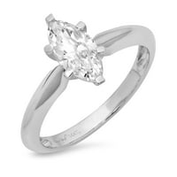 CT Marquise Cut originalni kultivirani dijamant VS1-VS I-J 14K bijeli zlatni pasijans obećava vjenčana