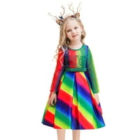 Haljina toddlera Dječja Bowknot Multicolor Pageant Rođendan Party Kids Class Rainbow haljine haljine
