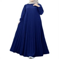 Ženska muslimanska islamska kaftana haljina od solidne sažetke duge haljine