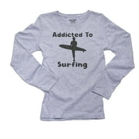 Ovisnik o surfanju surfera vole velike valove grafičke majice za dugih rukava s dugim rukavima