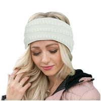 Ženska moda Držite toplo pletenje za glavu za glavu ručno rađena sportska kosa bijela