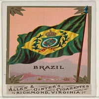 Brazil, sa zastava svih nacija, serija za Allen & Ginter cigarete marke Poster Print