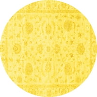 Ahgly Company u zatvorenom okruglu Orijentalno žute tradicionalne prostirke područja, 7 'okruglo
