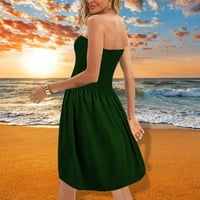 Ženske oblače čvrste kratke ljeto bez rukava bez rukava s ramenom WINE XL
