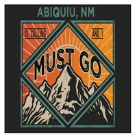 Abiquiu New Mexico 9x suvenirni drveni znak sa okvirom mora ići dizajn