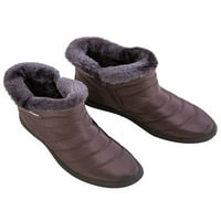 Avamo ženske plišane obložene snežne čizme za gležnjeve dame zimske tople vodootporne ravne cipele