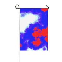 Crvena bijela i plava apstraktna vanjska dekorativna zastava na otvorenom