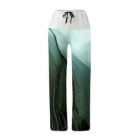Ženski visoki stručni džepovi trake elastične struk ispisane labave joge Hlače Ležerne duge pantalone