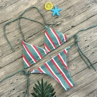 Ženski kupaći kostimi prugasti vrhovi tiska Donji bikini set kupaći kostim