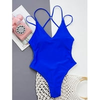 Finelylove seksi kupaći kostim za žene podstavljeni sportski grudnjak bikini plavi m