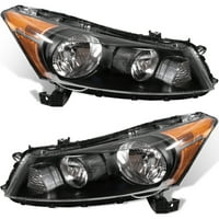 Zamjena prednjih svjetala za Honda Accord 2008-farovi montaža crna kućišta Amber reflektor Clear Objektiv