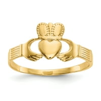 14KT Žuto zlatne dame irska claddagh kelt crnot band Veličina prstena 6. Fini nakit Idealni pokloni za žene poklon set iz srca