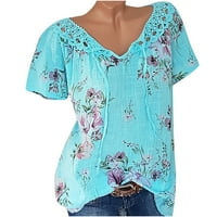 Ženske košulje, dame čišćenje, žene ljeto o-vrat kratki rukav šuplji outsolid casual bluza top majica