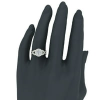 Zaručni prstenovi za žene okrugle sjajne halo prstenove Gia certificirani Criss-Cross Shank 14k bijelo