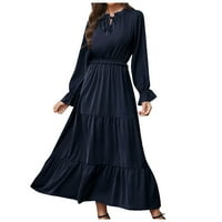 Ženska haljina dugih rukava modna čvrsta boja labave rukave Džepna košulja haljina haljina haljina na