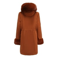 Žene plus size Zimski kaput Ženska jakna Debela odjeća plišani oblozi kaput s kapuljačom tople rovove