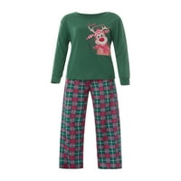 Lieramram roditeljska djeca Božićna pidžama, porodični podudaranje jelena ispis dugih rukava majica