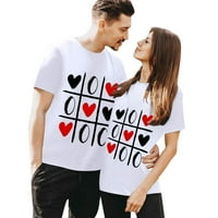 Yueulianxi Valentines Day Grafički majica Podudaranje majica Majica kratkih rukava MENS Model