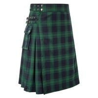 Muški modni škotski stil Plaidni kontrastni džep u boji Pleted suknja