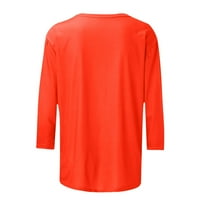 PBNBP Ljetni vrhovi za žene Solid Color rukave Crew majice Basic Casual Dressy Bluze