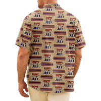 4. jula muške havajske majice SAD Nacionalna zastava grafička košulja ogrlice ovratnik odjeća 3D print