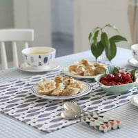 Podesite kuhinjske čajne ručnike čisti pamuk plavi mediteranski riblji riblji ispis salvete za stol