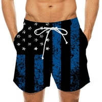 Muški šorc prevelike fit USA zastava zastava za ispis elastičnih struka kupaćih trupa casual dan neovisnosti