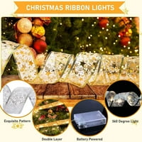 TutunAumb LED vrpca srebrna mjesec pentagramske svjetla, LED baterija Božićne svjetlosne svjetlo za