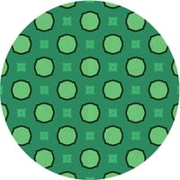 Ahgly Company u zatvorenom okruglom uzorku Neonske zelene prostirke, 7 'okruglica