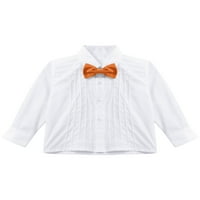 Aislor Toddler Boys Gentleman Bowtie Notch Lapel Tuxedo Blazer hlače Vest majica 5 komada odijelo za