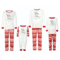 Božićni podudaranje Obiteljske pidžame Set Pismo jeleni Print Muškarci Žene Kids Baby Xmas PJS domaća