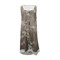Haljine za žensko čišćenje Žene Modni Ležerni cvjetni ispis labavo lažna dvodijelna traper haljina