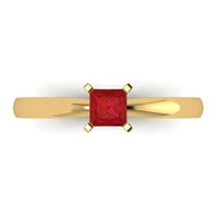 0. CT briljantna princeza Clear Simulirani dijamant 18k žuti zlatni pasijans prsten sz 5.75