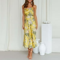 Ženski ljetni asimetrični patchwork Floral Maxi haljine