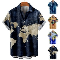 Qolati Havajske majice za muškarce Vintage Lagana majica s kratkim rukavima Henleys bluza smiješna grafika