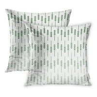 Skandinavski geometrijski uzorak linearna jela i borova u nijansama zelenog jastučnog jastuci poklopca