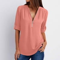 Yuwull Ljetne bluze za žene Izlazeći vrhovi modni ljetni duljinski rukavi ženski vrhovi bluzeske majice
