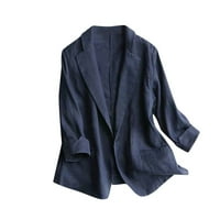 Ženska casual blezer jakna s džepovima s dugim rukavima otvorena prednje odijelo Radni ured BLAZER LEAL