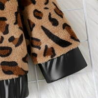 Jakna Dječaci Dječji jaknu Jakna Patchwork Leopard Print Dugi rukav kaput od kaput smeđa veličina 18m