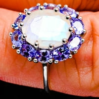 3.35ct Rainbow Moonstone, 1,71ct Tanzanite Veličina prstena - Ručno rađena Boho Vintage Jewelry R17003-Moons-Veličina-8