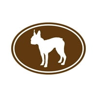Oval Boston Terrier naljepnica za naljepnicu Die Die - samoljepljivi vinil - Vremenska zaštitna - izrađena