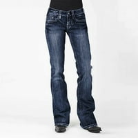 Bootcut traperice za žene visokog struka rastezljive mršave tanke traper hlače dame ravne pantalone