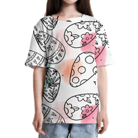 New Adults Kids Fashion Majica Uskršnji ispisani uzorak Kratki rukav Okrugli izrez Lood Top, Odrasli-XS,