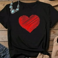 Ženski vrhovi ženske vrhove kratkih rukava u obliku srca oblikovane majice casual majica bluza xxxl