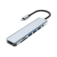 USB čvorište, 7-in-Type-C mrežni čvorište Viševidni adapter sa HDMI + PD + SD + TF + USB3. + USB2. Za