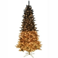 Vickerman 12 '75 Crno zlatni ombre umjetno božićno drvce, topla bijela dura-lit® LED svjetla