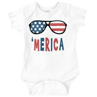 Smiješne američke naočale za zastave 4. jula Romper dječaci ili djevojke novorođenčad beba Brisco marke