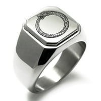 Grčka mitologija od nehrđajućeg čelika Ouroboros ugravirani kvadratni ravni prsteni za fiksni prsten
